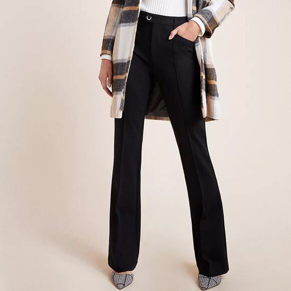 Essentials by Anthropologie The Essential Flare Trousers in Black - Picture 1 of 10